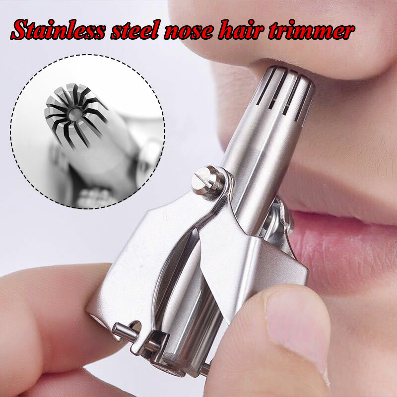 Maszynka do włosów w nosie dla mężczyzn maszynka do czyszczenia uszu ze stali nierdzewnej ręczna maszynka do golenia mechaniczna zmywalna wysokiej jakości narzędzia do usuwania włosów