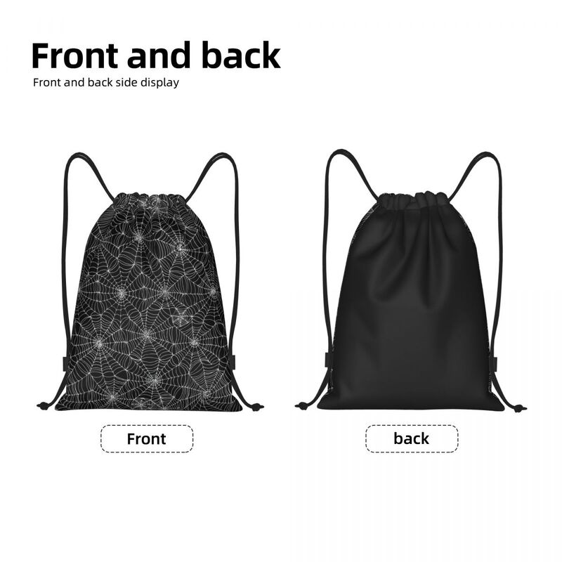 Spider Web Pattern Drawstring Backpack Women Men Gym Sport Sackpack Portable Shopping Bag Sack
