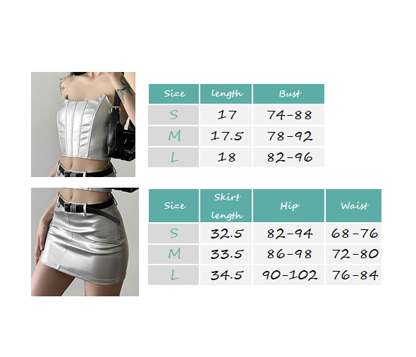 Short skirt two-piece women's 2024 summer new solid color tube top vest advanced sense irregular sexy spice suit