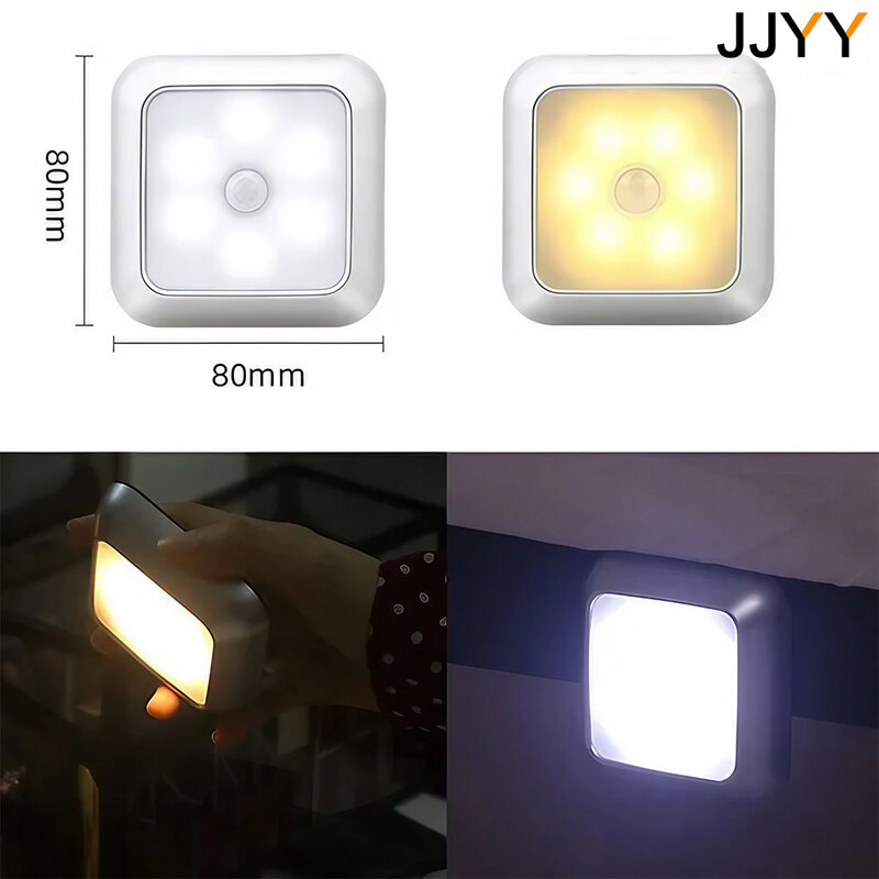 JJYY luz LED nocturna con Sensor, adecuada para armario, lámpara de mesita de noche, inodoro, escalera, dormitorio, pasillo del hogar