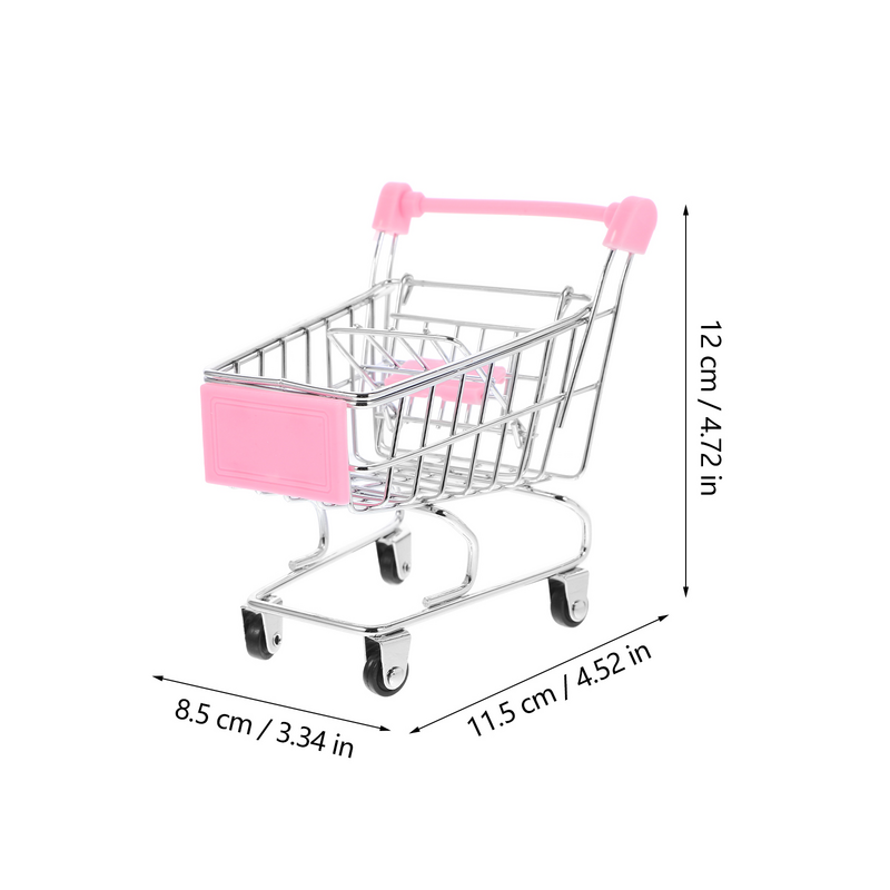 Supermarket Handcart Toys Shopping Handcart Model Trolley Oranment Kids Educational