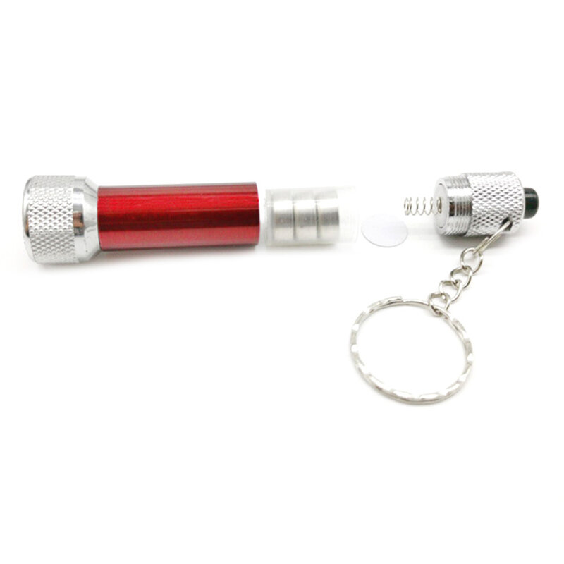 Minilinterna con botón incorporado para exteriores, linterna de luz LED con hebilla de llave, iluminación de emergencia portátil