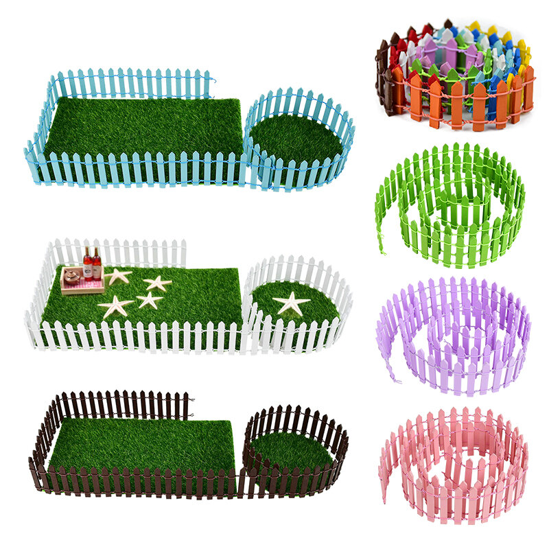 Mini valla de madera de 100cm por rollo, barrera de madera, figuritas de jardín de hadas de paisaje DIY, accesorios de miniaturas, artesanías hechas a mano