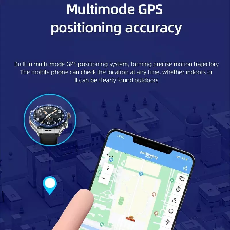 สมาร์ทวอทช์5G สำหรับ Huawei, สุดยอดนาฬิกาอัจฉริยะสำหรับผู้ชาย GPS กล้อง HD SIM Talk 2 + 16G ตรวจวัดอัตราการเต้นของหัวใจนาฬิกาอัจฉริยะสำหรับฟิตเนสกีฬา