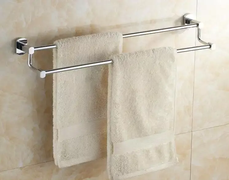 Vidric 30-60cm Chrome Wall Mounted Double Bathroom Towel Bar Bathroom Towel Rack Holder bathroom accessories Good Quality