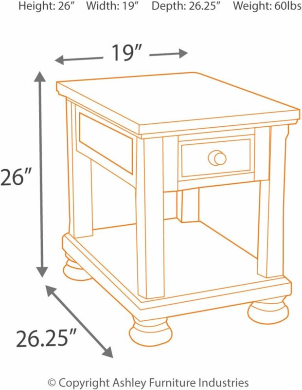 Porter tavolino laterale per sedia rettangolare tradizionale rifinito a mano, marrone scuro