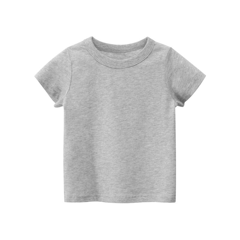 Summer Cotton Boys T Shirt Short Sleeve White Tshirt For Girl Solid Color Simple Children's Clothing T-Shirts For Children Tops