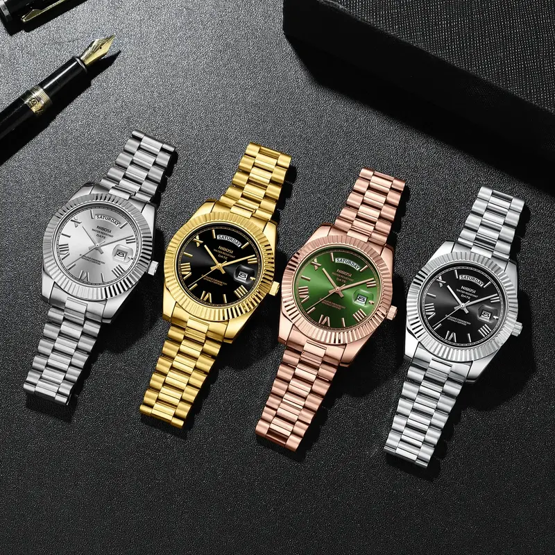 Nibosi-relógio de pulso masculino, quartzo, impermeável, aço, com data de exibição, marca top, luxo, masculino