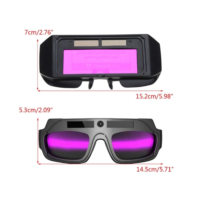 Gafas de soldadura de oscurecimiento automático con energía solar de vidrio para soldador para TIG MIG MMA Plasma G6KA
