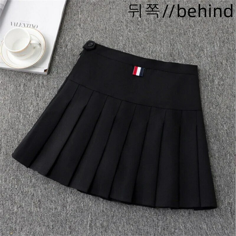 Falda corta plisada de lana para mujer, minifalda de cintura media recta, estilo coreano americano, primavera y verano, 2024