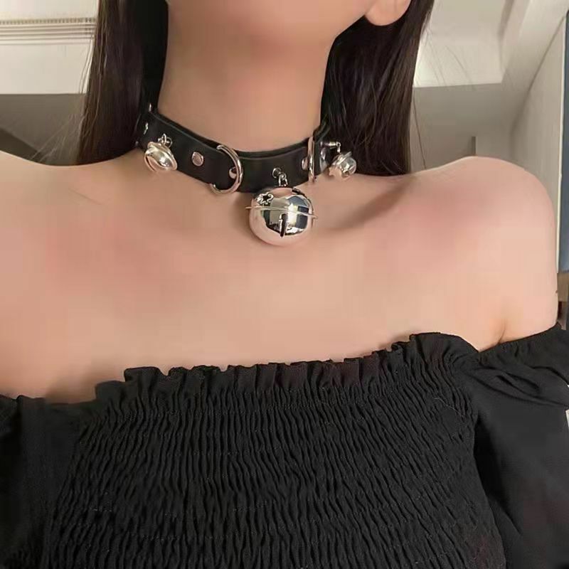 Gothic PU Leather Collar Chain para mulheres, colar gargantilha, pingente sexy, acessórios cosplay para casais