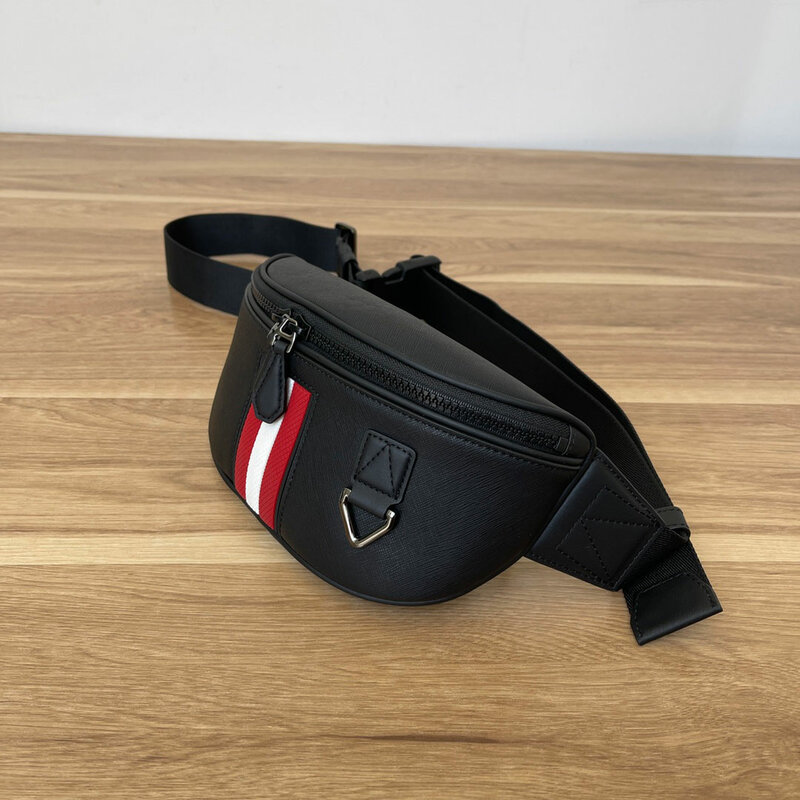 Neue b Marke Brusttasche Modedesign gestreifte kausale Business Leder Handtasche hochwertige Handy Schulter Straddle Brusttasche