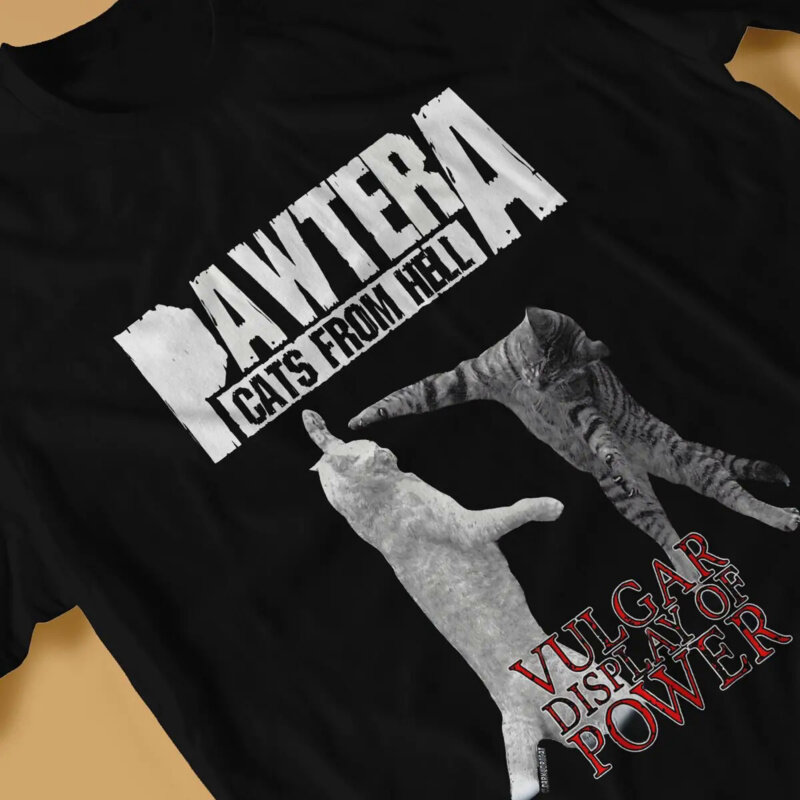 Męska koszulka Pawtera ciężka mentalna kot meme z dekoltem na dekolcie tkanina T shirt zabawny top wysokiej jakości prezenty urodzinowe