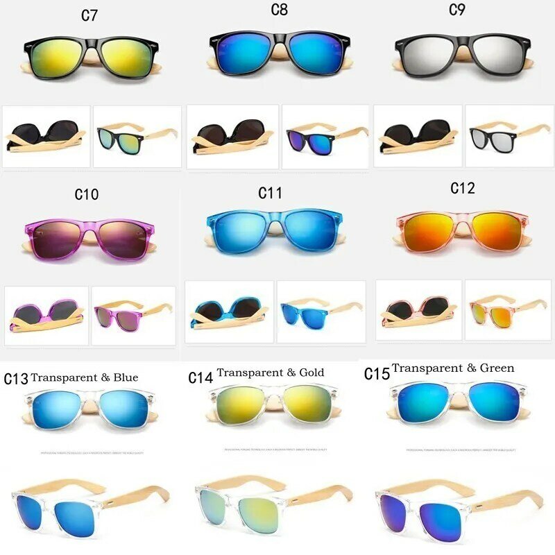 Солнцезащитные очки с деревянными бамбуковыми стеклами для мужчин и женщин UV-400