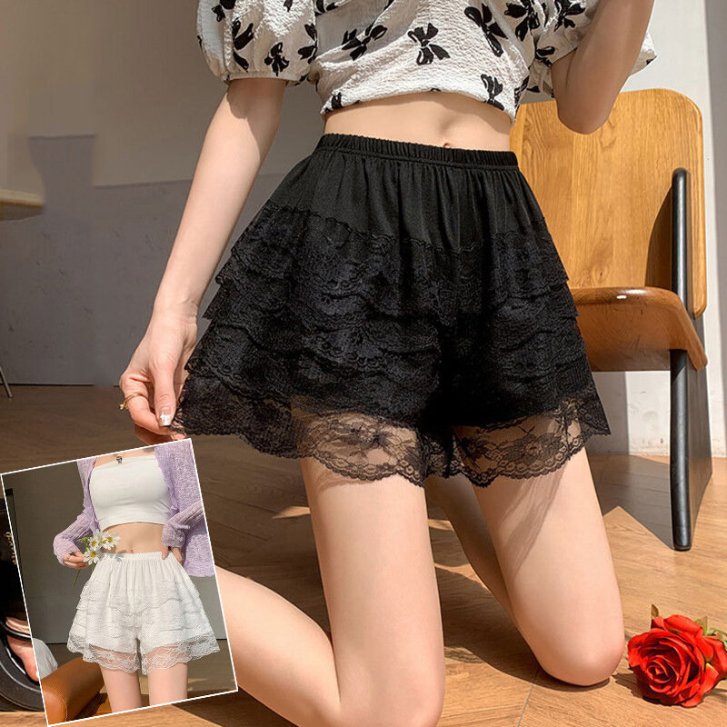 Summer Lace Lace Dress With Leggings For Women Loose Elastic Waistband Safety Shorts Lolita Jk Lining Shorts