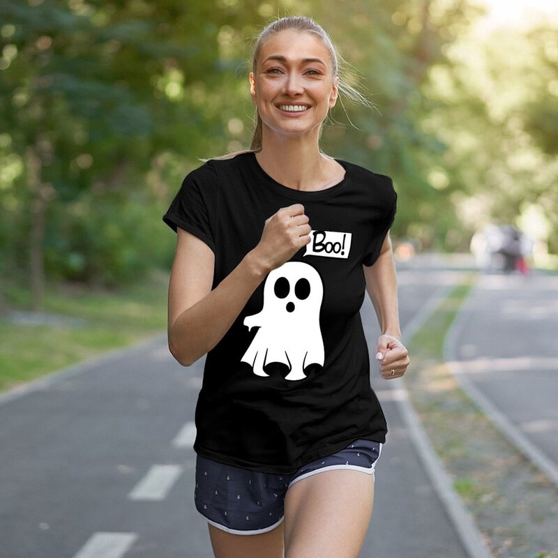 T-shirt Ghost - Fill delayed hippie clothes plus size top camicie da allenamento oversize per le donne