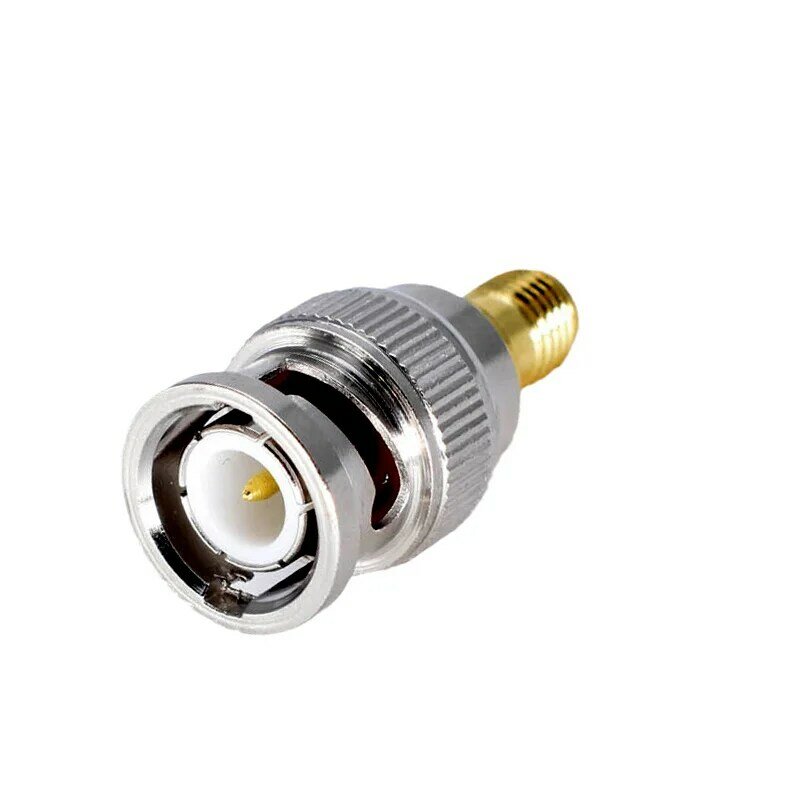 1Pcs Connector SMA Male to BNC Male Coaxial Gold Plated Straight Coaxial RF Adapter for Radio Walkie Talkie Antenna Change Plug