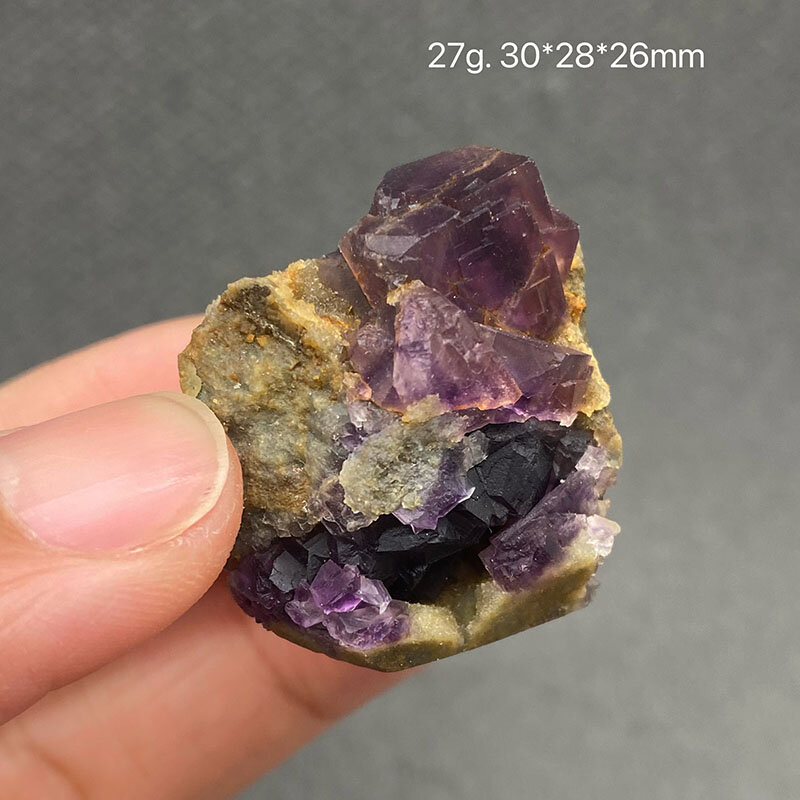 100% ungu alami fluorit batu mentah spesimen mineral penyembuhan kristal permata Koleksi