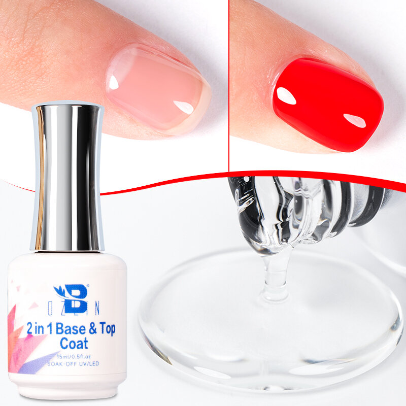 Bozlin 2 in 1 Basis Dec klack Gel Primer Nagellack langlebig 15ml semi permanente UV-Gel politur Nail Art Lack einweichen