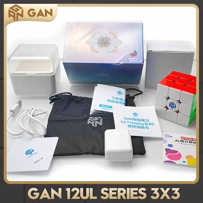 Gan 12Ui FreePlay 3x3 마그네틱 매직 지능형 큐브, 스피드 큐브, 스티커리스 전문 피젯 장난감