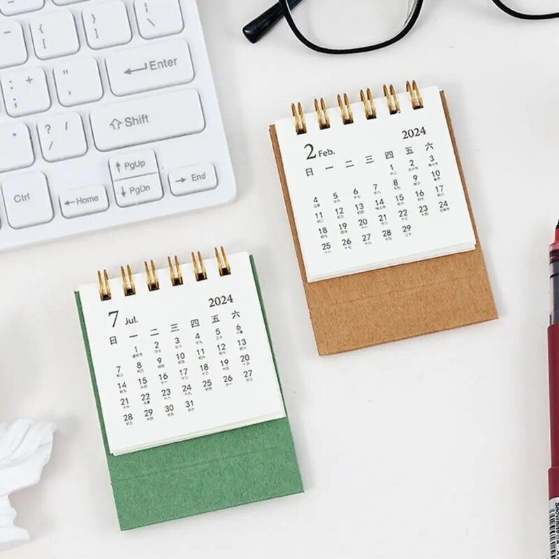 Mini cewka kalendarz biurkowy terminarz cewka spiralna stronie z zapisem daty przewracania 12 miesięcznych artykułów szkolnych w kalendarzu biurowym