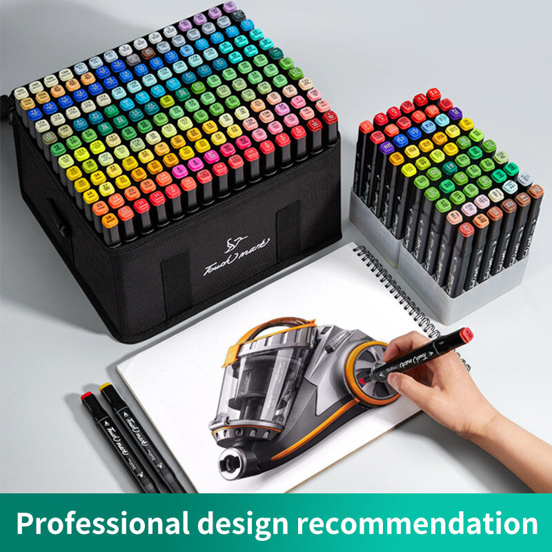12-80 цветов художественный маркер спиртовая фетровая ручка манга эскизные маркеры двойная кисть искусство школьные принадлежности Рисование Искусство
