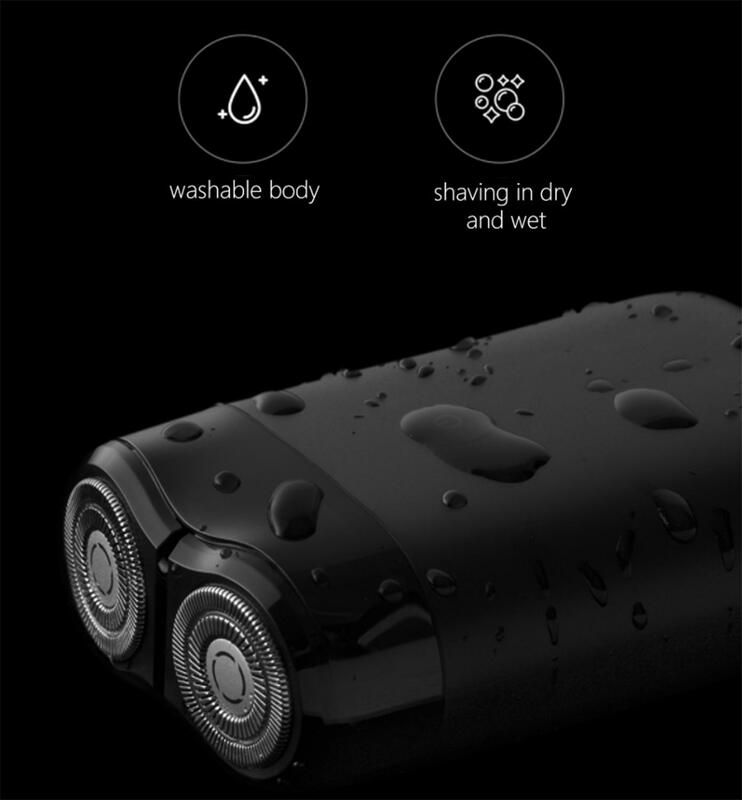 Xiaomi-Rasoir électrique à double lame pour hommes, rasoir portable à support sec, tondeuse à barbe, machine aste par USB, Ata Jia S100
