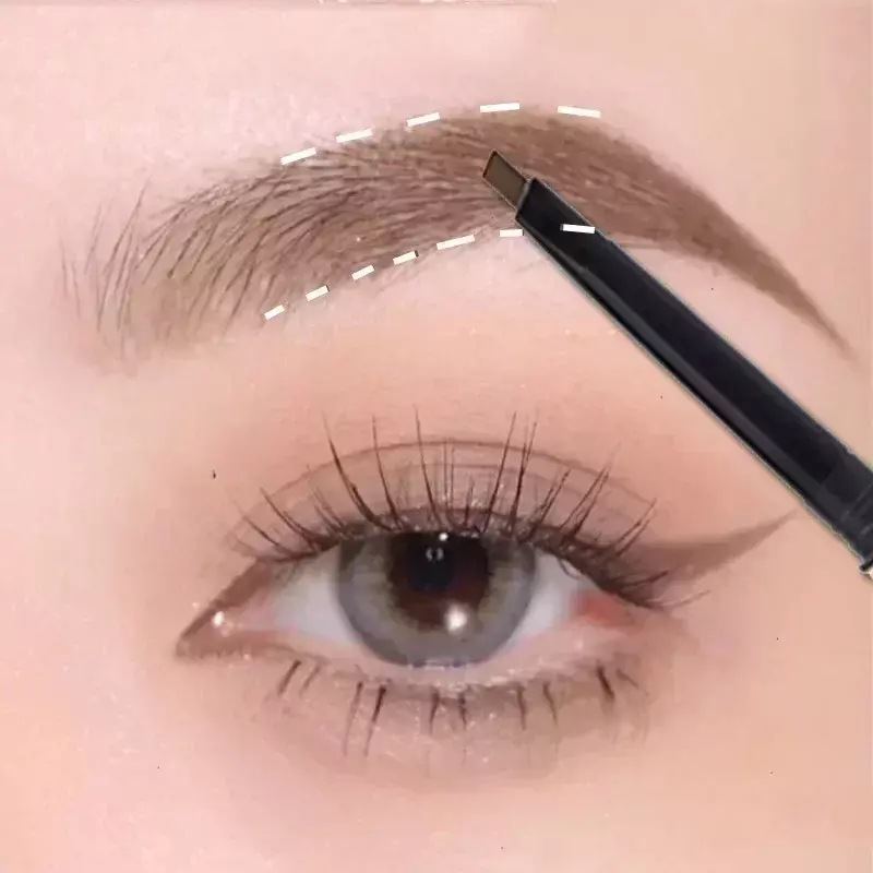Wasserdichte matte Augenbrauen Stift Make-up Doppelkopf dauerhafte schwarz braun grau nicht verschmierte Augenbrauen Bleistift Tönung mit Pinsel Kosmetik