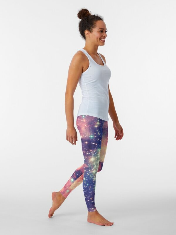 Coloridas negativo arte leggings espaço para mulheres, pintando o universo, esportes, tênis, calças queimadas