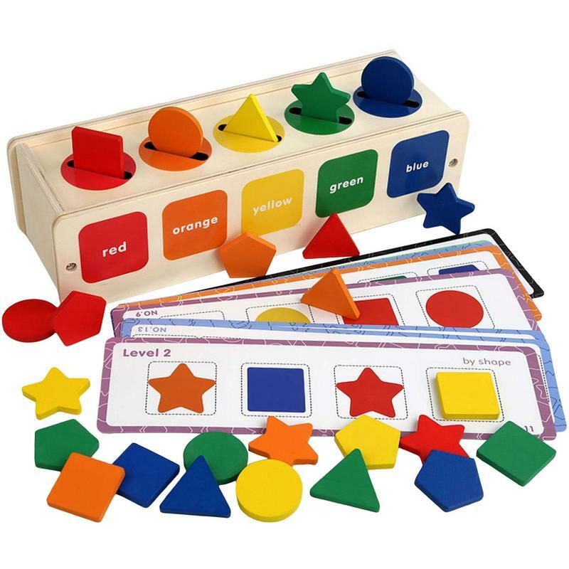 Jouets de tri de documents de forme en bois pour les enfants, puzzle d'apprentissage Montessori précoce, boîte assortie, blocs de tri