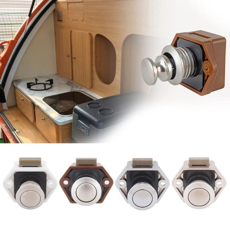 Camper Car Push Lock Diameter 20mm RV Caravan Boat Motor Home Cabinet Drawer Latch Button Locks For Furniture Hardware