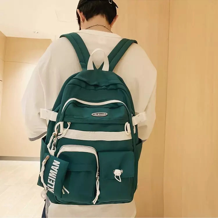 O dużej pojemności płócienny tornister dla uczniów nowy Harajuku prosta para plecak nylonowy lekki plecak na ramiona rekreacyjne