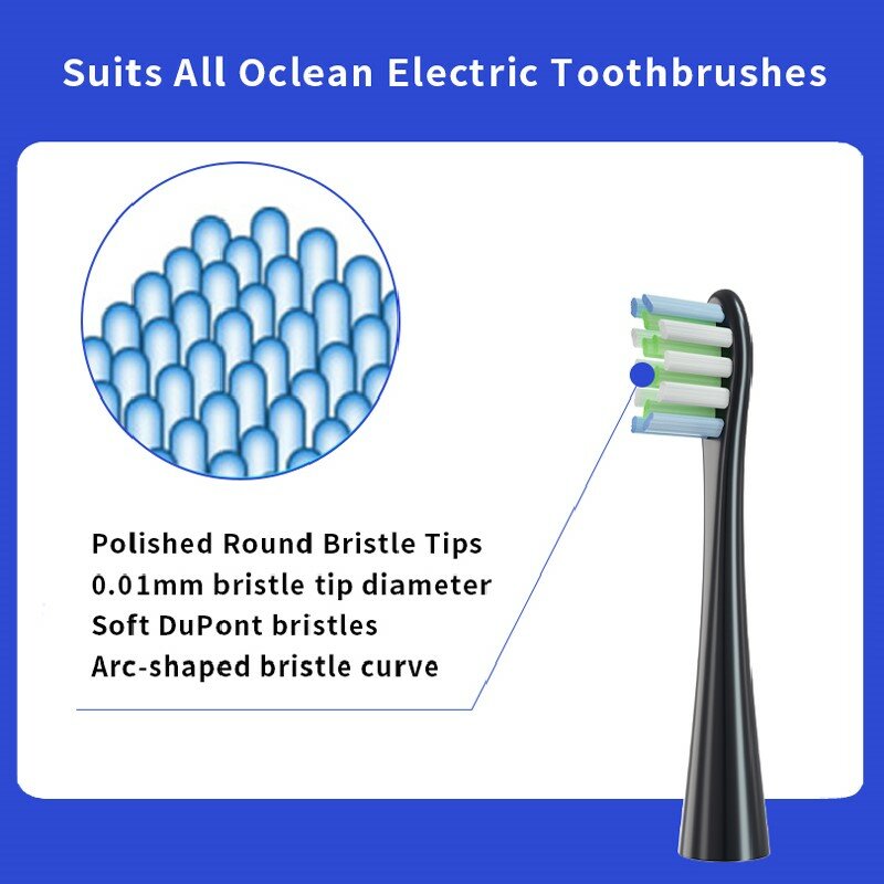 رأس فرشاة الأسنان لفرشاة الأسنان الكهربائية أوكلين سونيك X /X Pro/One/SE +/Air/Z1/F1 استبدال عبوات الشعر الخشن مختومة التعبئة