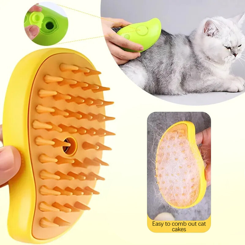 Cat Steam Brush Pet Dog Brush 3 in 1 Electric Spray Dogs Steamy Supplies Products Pet Hair Removal Grooming Brush Cat Accessorie