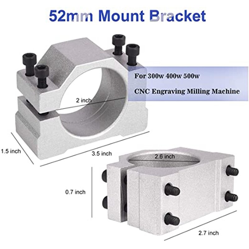 500W Clamps Air Cooled Air Cooled Spindle ER11 Chuck CNC Spindle Motor + 52Mm Clamps + Power Supply Speed Governo CNIM Hot