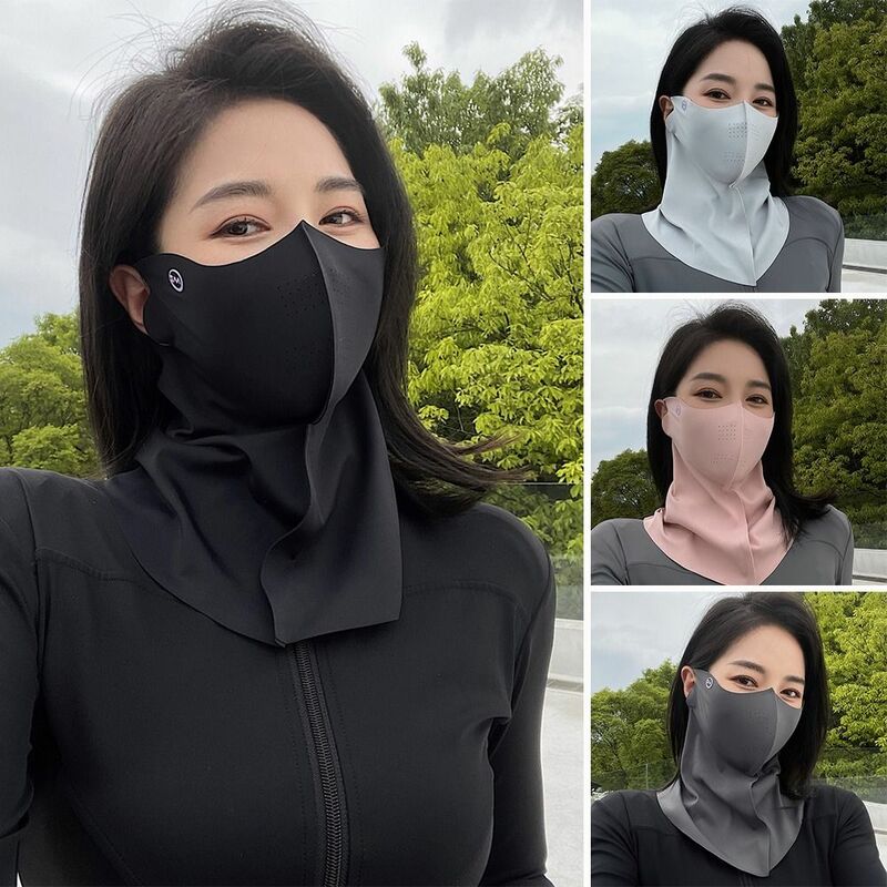 Ice Silk Face Cover Mask, Face Shield, Fino Respirável, Máscara de Equitação, Anti-UV, Dirigindo, Esporte ao ar livre, Moda