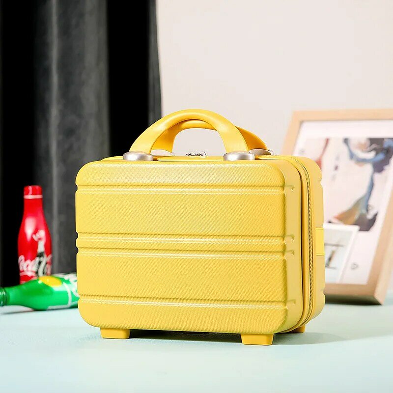 2022 New 13 inch mini suitcase diamond cute cosmetic case pink small suitcase zipper tide storage box