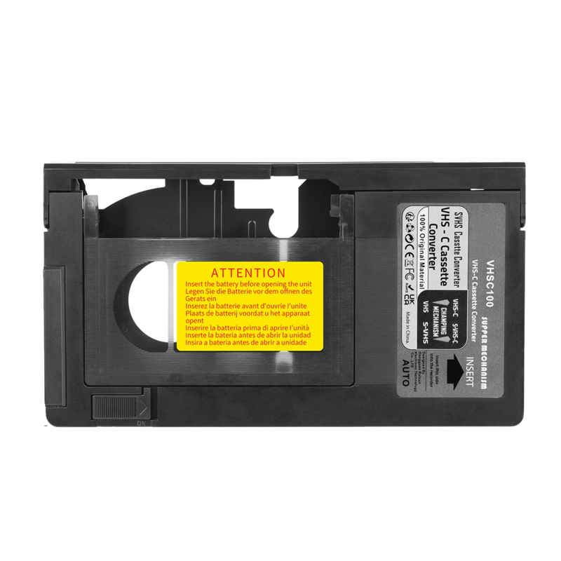 Adaptador de Cassette de VHS-C para JVC, RCA, Panasonic, VHS-C, SVHS, VHS, no apto para 8mm/MiniDV/Hi8