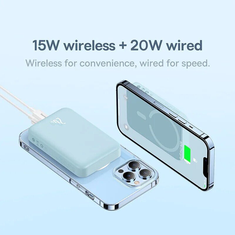 Baseus Power Bank 10000Mah Mini Magnetische Draadloze Snelladen Auto-Wake Voor Iphone 15 14 13 Pro Max Magnetische Powerbank