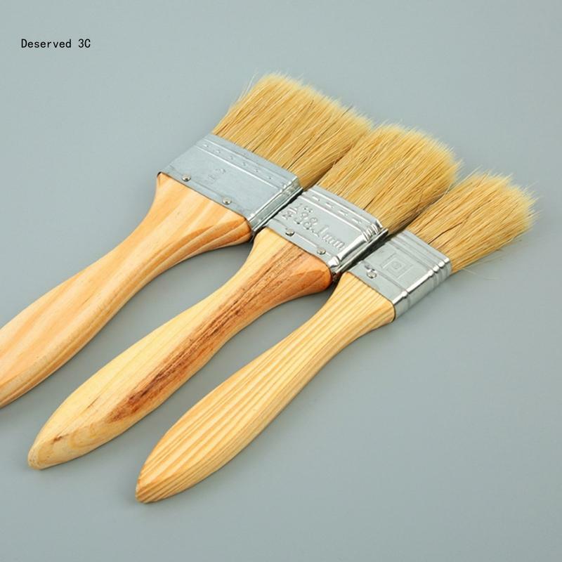 R9CB Flat Head Paint Brush Professional Acrylic Paint Brush Furniture Brush Cleaner