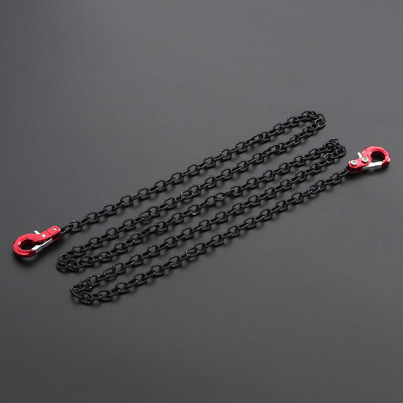 Metal CNC Trailer Hook Winch Hook With Trailer Chain Accessories for 1/10 RC Car Axial SCX10  TRX4 D90 Tamiya CC01