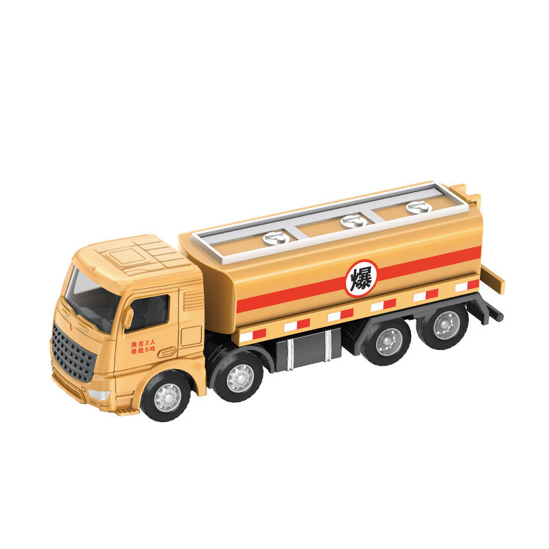 Vehículo de ingeniería de juguete para niños, locomotora de aleación, camión de transporte, modelo de camión tanque, regalo B196