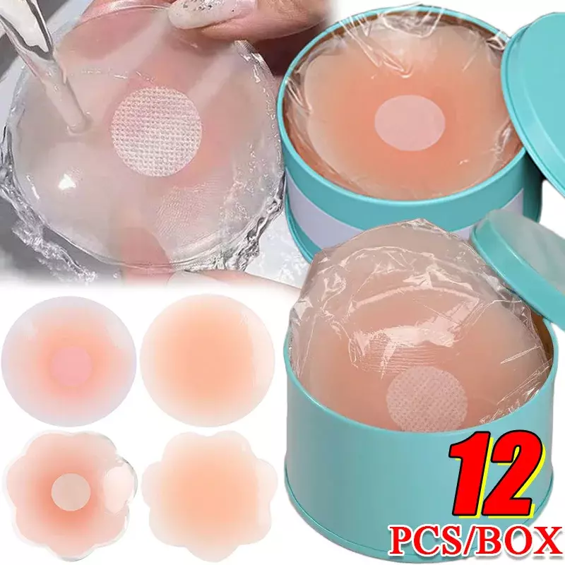 Capa de mamilo de silicone reutilizável para mulheres, elevação de pétalas de mama, sutiãs invisíveis, sutiã pastéis, adesivo de preenchimento, almofadas adesivas