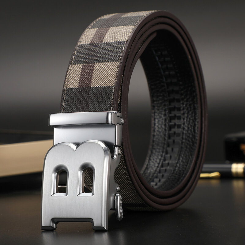 High Quality Designers Business Mens belt Luxury Brand Famous Male Belts Buckle Canvas Genuine Leather Belts for Men jean belt