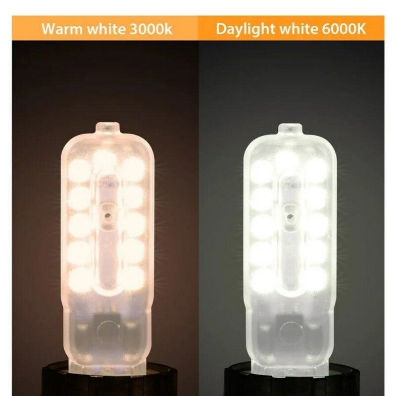 Lampu LED G9 Super terang, bohlam cahaya daya konstan putih dingin/putih hangat 5W 3W 220V 2835, 5 buah