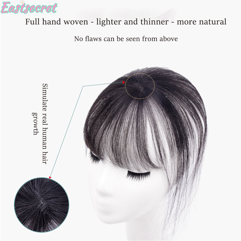 Clip de flequillo falso sintético, extensiones de cabello, Negro/marrón claro, accesorios para el cabello