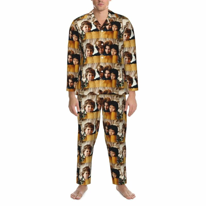 Conjunto de pijamas masculino The Goonies Movie, pijamas noturnos, manga comprida, romântico, terno de casa extragrande, nunca morre, 2 peças