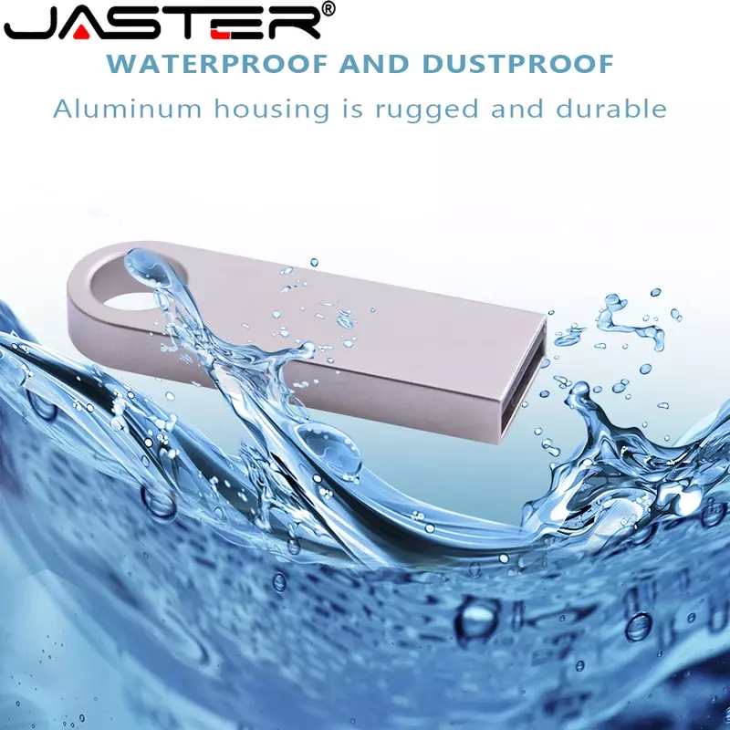 JASTER-Waterproof Mini USB Flash Drive, Business Memory Stick, Pen Drive de Metal, Chaveiro Livre, Presente, 64GB, 128GB, 32GB