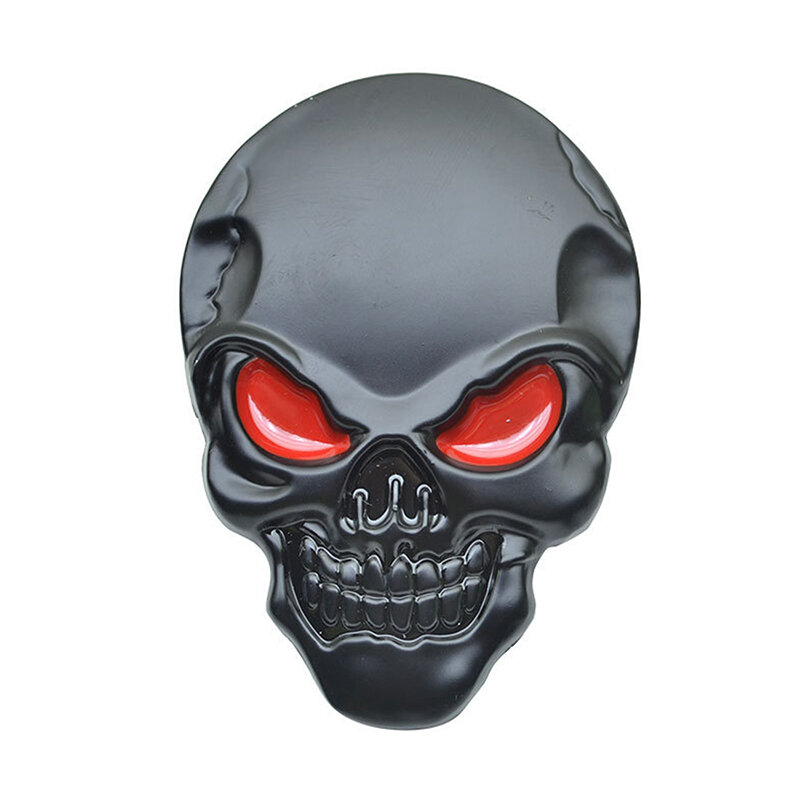 1 PC Black Skull Skeleton Head Skull 3D Metal Car Body Sticker Auto posteriore Emblem Badge decorazione 5*3.5CM muslimah