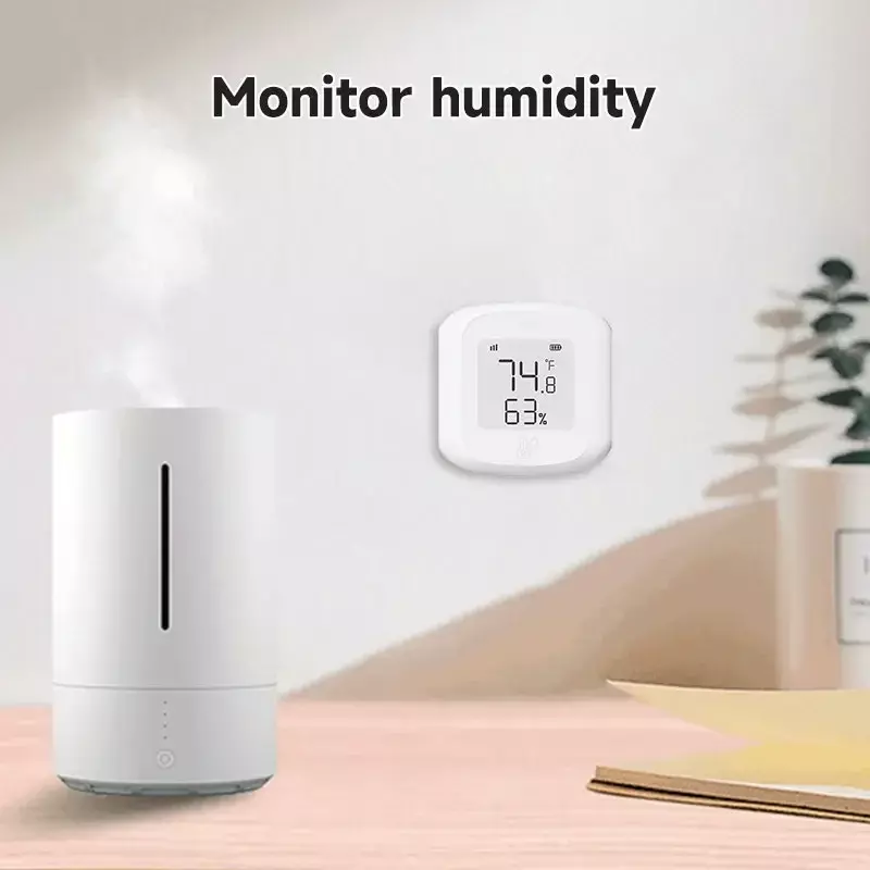 Tuya Wifi Voor Zigbee Temperatuur Vochtigheid Sensor Smart Domotica Indoor Thermometer Lcd-Display Werkt Met Alexa Google